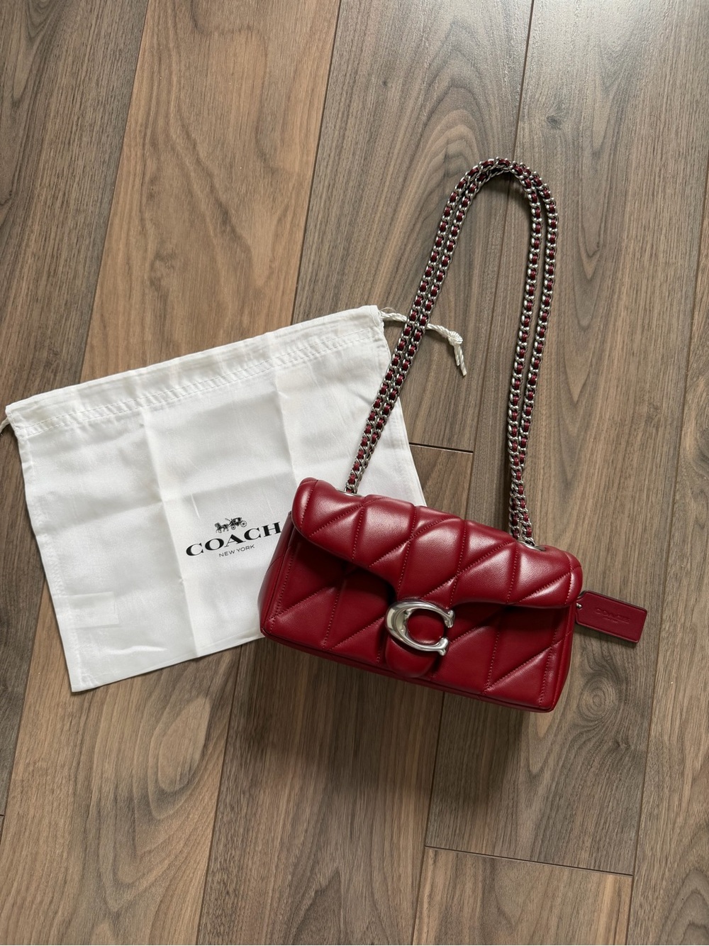 Coach Quilted Tabby 20 in the rare Dark Ruby